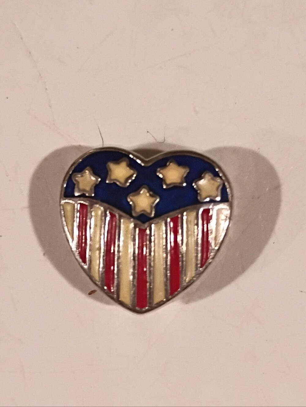 Heart-Shaped American Flag Slider Charm